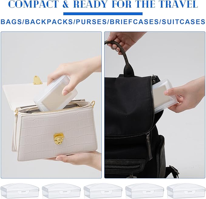 60 Pcs Travel Soap Container Portable Plastic Soap Boxes Bulk with Lid Homeless Donations Bulk Gym Shower Tour Groups Hotel Outdoor Camping (White)