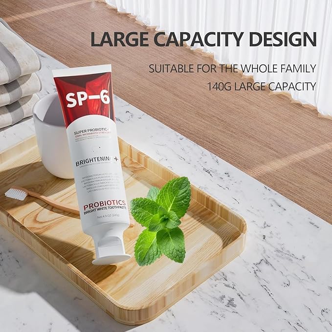 Sp-6 Probiotic,WhiteningToothpaste,ContainingProbiotic Whitening Fluorine-Free, Refreshing Mint Flavor, Whitening Toothpaste (3PC)