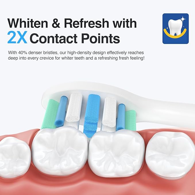 Electric Toothbrush Heads for Philips Sonicare Replacement Heads C1,C2,G2,4100,W,Replacement Brush Head Compatible with Phillips Sonicare Electric Toothbrushes C2,C1,G2,for Sonic Care Brush,6 Pcs