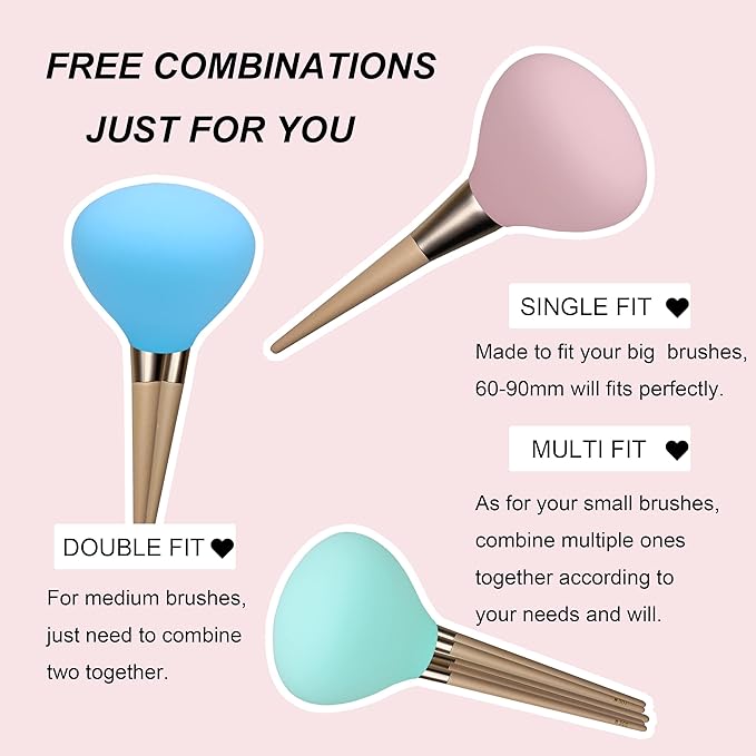 Makeup Brush Covers, Silicone Organizer Case for Makeup Storage and Protect Makeup Bag, 4 Pack Reusable Brush Holders for Travel, Dustproof Brush Protector for Makeup Lovers and Wife
