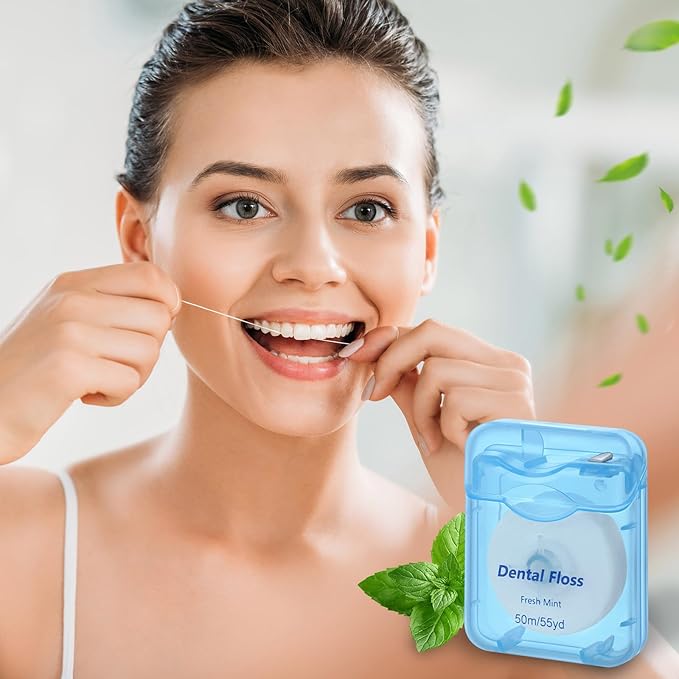 Honeydak 150 Pack Dental Floss Bulk Mint Flavored Floss 50m Each Travel Dental Floss Oral Care for Teeth and Gum Protection (Multicolor)
