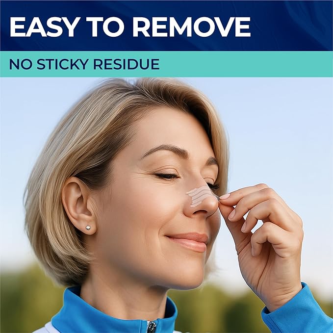 Peace&Quiet PQ 40 Nasal Strips for Snoring, Nasal Stripes for Sports & Sleeping - Nose Strips for Congestion Relief, Snore Reducing Aids - Improve Sleep, Reduce Snoring | Transparent