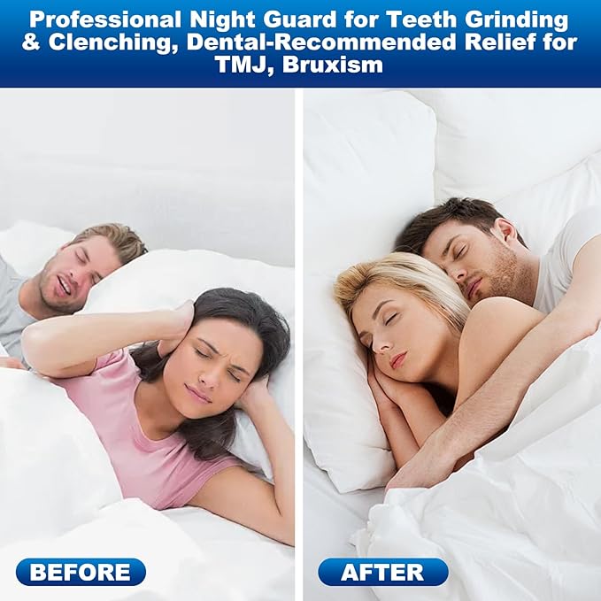 Two Sizes,4 Pack Mouth Guard for Grinding Teeth at Night,Moldable Dental Guard for Sleeping,Nighttime Protection for Teeth with 12 Cleaning Tablets