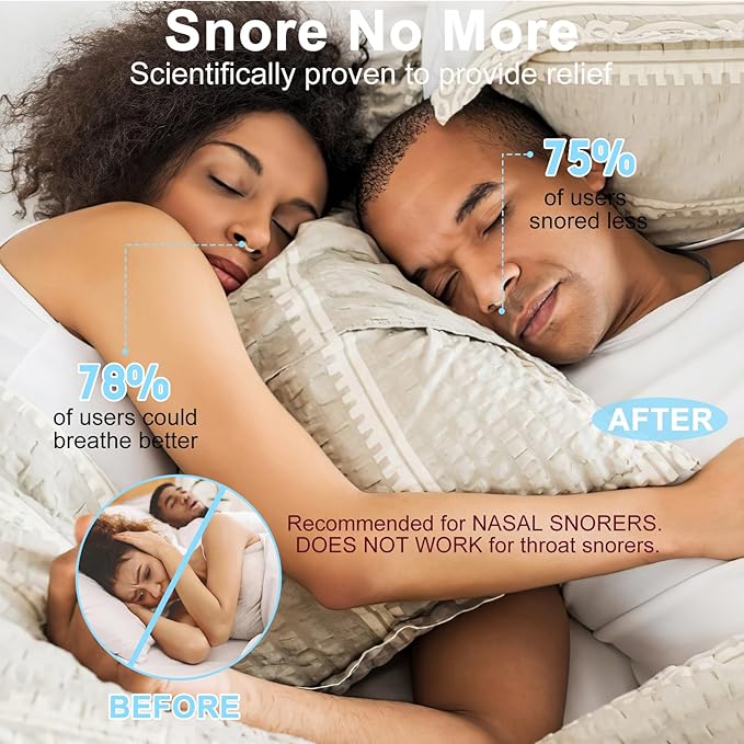 Easy Breath Nasal Dilator – Adjustable Titanium & Silicone Snoring Solution for Better Sleep, Boost Airflow – Reusable Comfortable Breathing Athlete Exercising (S)