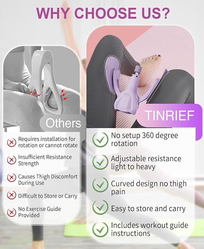 Upgraded Inner Thigh Exerciser, Kegel Exerciser, Adjustable Pelvic Floor Muscle Strengthening Exercise Devices, Hip Pelvic Trainer for Postpartum Recovery, Thigh Toner Workout Equipment