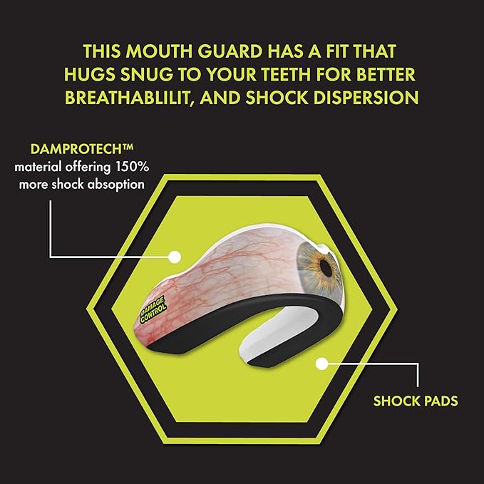 DAMAGE CONTROL Extreme Impact Mouth Guard – Sports Mouthguard for Boxing, MMA, BJJ, Hockey, Rugby, Lacrosse, & More – Mouthpiece for Teeth & Jaw Protection, for Youth & Adults (Adult, ICU)