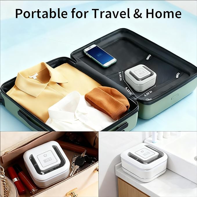 Ultrasonic Retainer Cleaner Machine, 42kHz Compact dental pod with Digital Timer, Deep Clean for Retainers, Aligners, Dentures, braces & Jewelry, Portable for Home & Travel (White)
