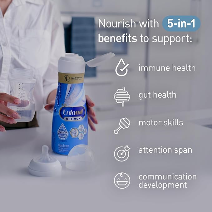Enfamil Optimum (Enspire) Ready-to-Feed Baby Formula, Our Closest to Breast Milk, Brain-Building DHA, 32 Fl Oz (Pack of 3)