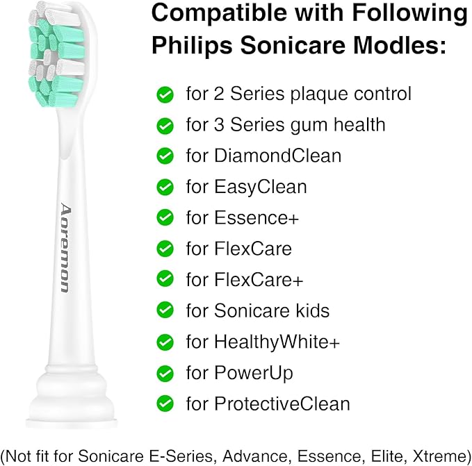 Aoremon Replacement Heads for Philips Sonicare C2 C1-4Pcs Brush Heads Compatible with All Phillips Sonicare Click-on Eltectric Toothbrush Model