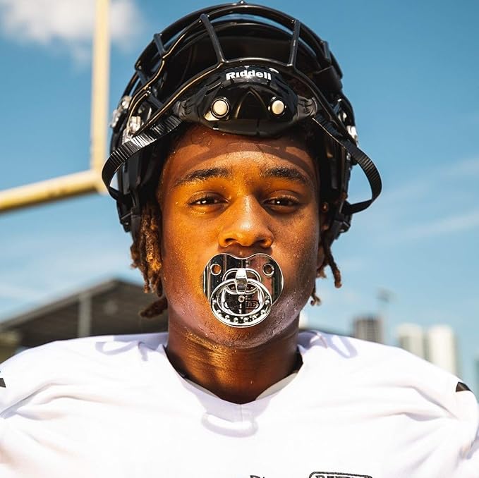 Battle Sports Binky Oxygen Football Mouthguard - Detachable Strap, Maximum Breathability, Works with Braces & No Boiling Required