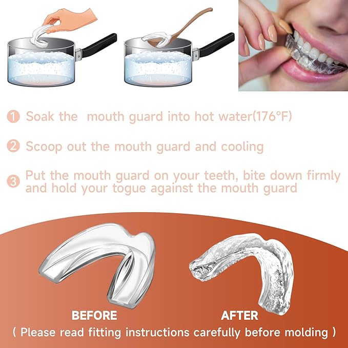 4 Pack Orange Kids Mouth Guard for Teeth Grinding,Comfortable Night Guard,Moldable Child Bite Guard for Clenching Teeth, Mouthguard for Kids