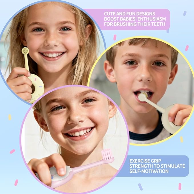 Infant Teething Ring Toothbrush for 0-3 Years, Safe and Soft, Infant Oral Care Teether with Bristles, Gentle on Baby Teeth and Gums, Dentist Recommended (3-Pack)