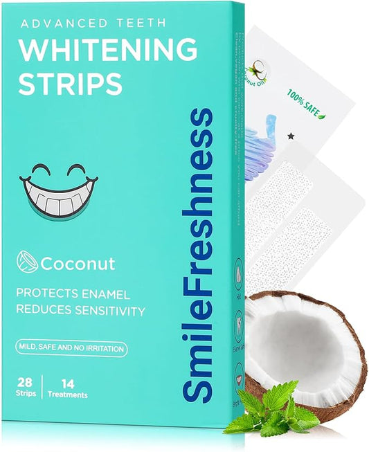 Teeth Whitening Strips, 14-Day Treatments Clinically Proven for Visible & Affordable Teeth Whitening, Enamel Care Whitening, Reduced Sensitivity Formula, Coconut.