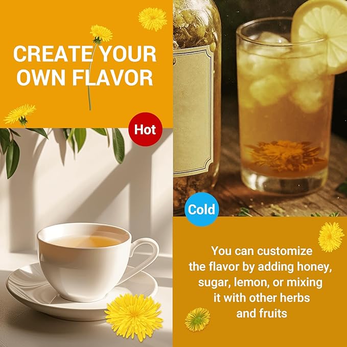 Dandelion Leaf & Root Herbal Tea-Caffeine-free herbal tea，No Sugar，100 Teabags