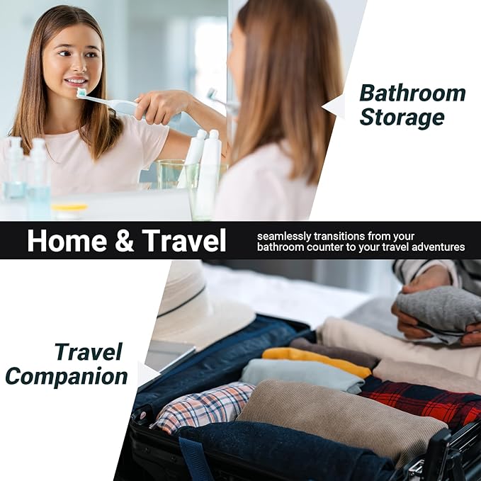Nincha Compact Electric Toothbrush Travel Case, EVA Protective Storage Bag for Philips Sonicare/Oral-B, Waterproof Portable Carrying Case with Mesh Pocket & Elastic Bands (Black)