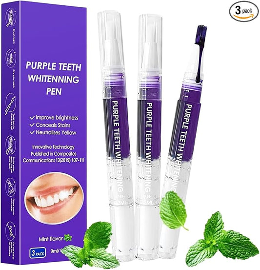 Teeth Whitening Pen, Teeth Whitener Effective Tooth Whitening Gel Kit, Professionally Stain Removal Effective, Painless, Low Sensitivity (3 Pcs)