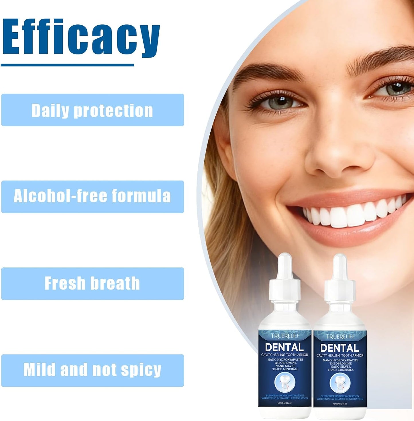 Cavity Healing Tooth Armor Liquid- Transparent Enamel Strengthening Formula with Hydroxyapatite, Supports Cavity Defense & Gum Health, Daily Oral Care Solution (2)