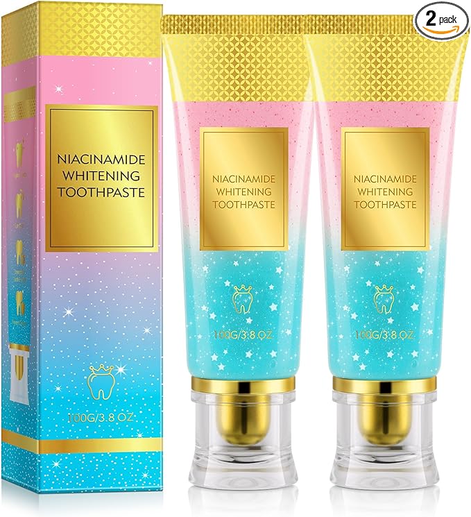 Niacinamide Whitening Toothpaste, Complete Care Toothpaste，Remove Tartar,Remove Tooth Stains,Protects Tooth Enamel,Fresh Breath(3.8 Fl Oz (Pack of 2))
