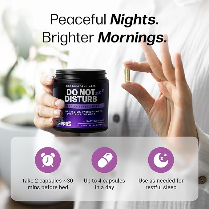 Doctor Formulated Triple Magnesium Sleep Complex with Magnesium Glycinate l Theanine Passionflower & Evodia - Non-Habit Forming - Promotes Relaxation, Calm & Muscle Recovery – Melatonin Free