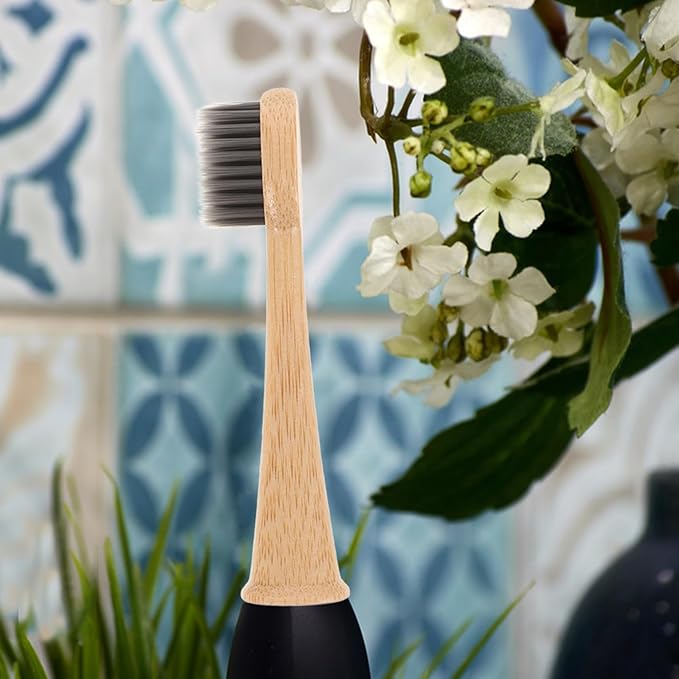 WRITWAA 4pcs Toothbrush Heads Replacement for Electric Toothbrushes Soft Bristle Gentle Cleaning Eco-Friendly Brush Heads with Black Green White Colors