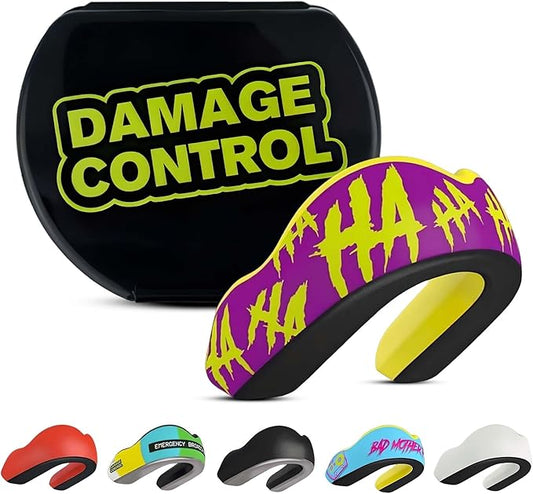DAMAGE CONTROL Extreme Impact Mouth Guard – Sports Mouthguard for Boxing, MMA, BJJ, Hockey, Rugby, Lacrosse, & More – Mouthpiece for Teeth & Jaw Protection, for Youth & Adults (Adult, Hahaha)