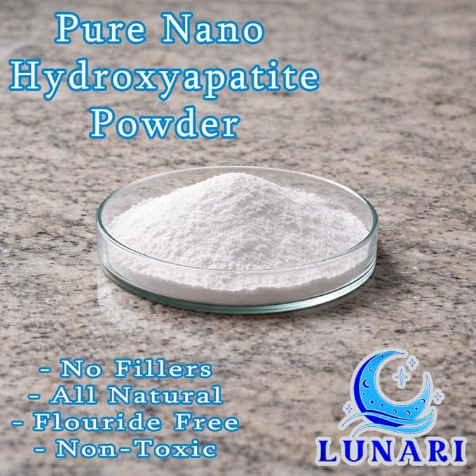 100% Pure Nano Hydroxyapatite Tooth Powder – Enamel Remineralization Support, Fluoride-Free Toothpaste Additive for Sensitivity & Cavity Defense, Pure HAp Powder 60 Grams