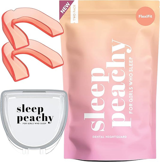 FlexiFit Night Guard for Women - Pack of 2 Mouth Guards for Teeth Grinding, Clenching and Bruxism (Peach)