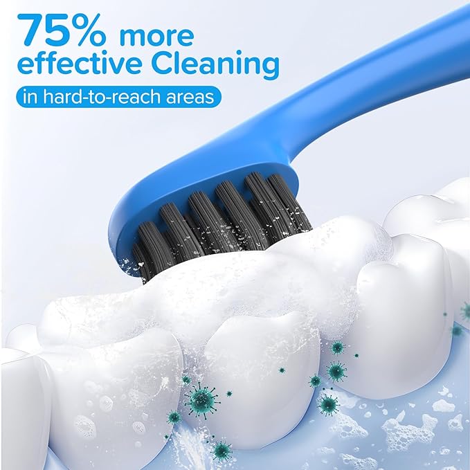 Replacement Toothbrush Heads Compatiable with Burst Kids Electric Toothbrush, Soft Charcoal Bristles for Gentle on Gum and Deep Cleaning, Blue, Pack of 5