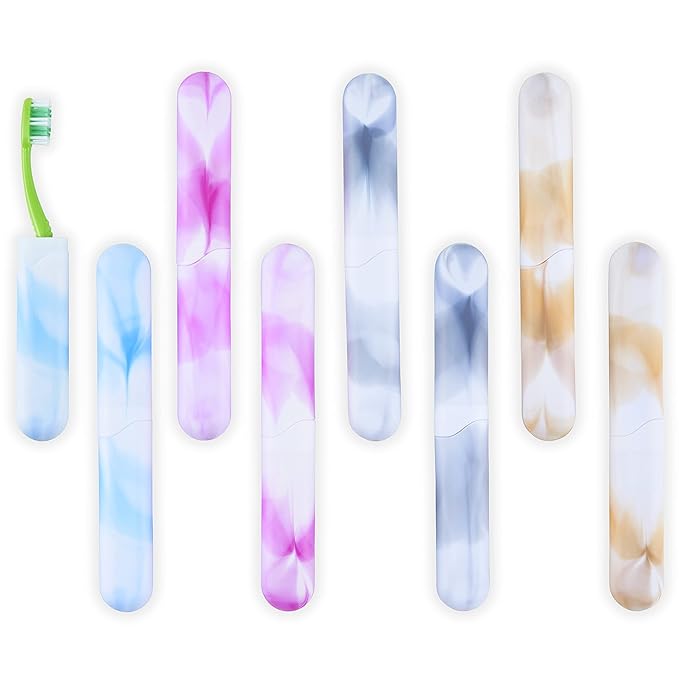 8 PCs Travel Toothbrush Case with Drainage Holes – Portable, Breathable Bulk Plastic Toothbrush Holders Travel Covers – Ideal for Camping, Trips & Daily Use – Assorted Colors