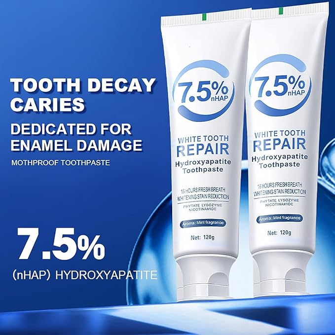 7.5% Hydroxyapatite Toothpaste, 7.5% Hydroxyapatite Toothpaste for Enamel Protection and Tooth Strengthening, White Tooth Repair, Sensitive Teeth, Gentle Mint, Daily Use for Oral Health (3)