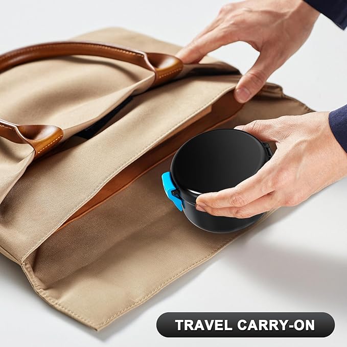 Denture Case, Leak Proof Denture Bath Cup for Travel, False Teeth Container for Soaking Dentures & Retainer, Retainer Cleaner Case, Black+Blue.
