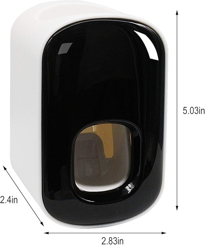 Toothpaste Dispenser,Automatic Toothpaste Squeezer Fit for Kids and Adults,Hands Free Wall Mounted Toothpaste Holder With Self-stick Sticker,Punch-Free Toothpaste Squeezer For Famliy Bathroom(Black)