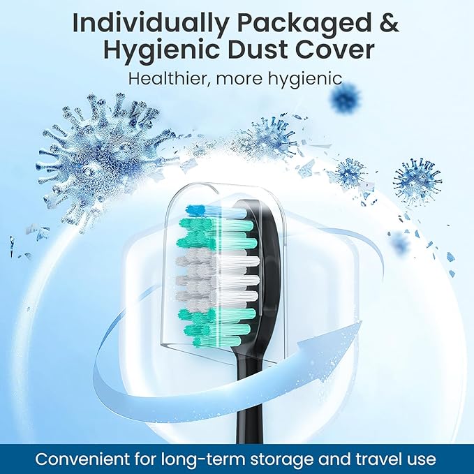 Replacement Toothbrush Heads 10 Pack Compatible with AquaSonic Black Series, Vibe Series Electric Toothbrush, Black