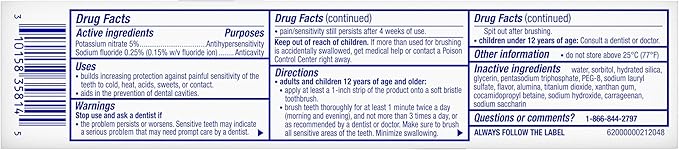 Sensodyne Clinical White Toothpaste Clinically Proven Whitening for Sensitive Teeth, Stain Protector, 3.4 oz x 3
