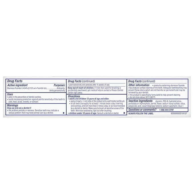 Sensodyne Clinical Repair Whiten & Shine Toothpaste for Sensitivity Relief, 3.4 oz (3 Pack)