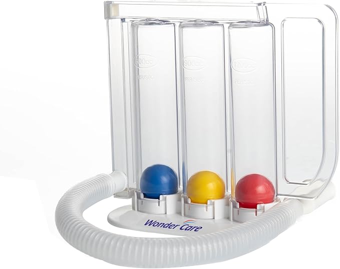 Wonder Care Deep Breathing Lung Exerciser | Incentive Spirometer | Washable & Hygienic | Non Measuring | with Handle