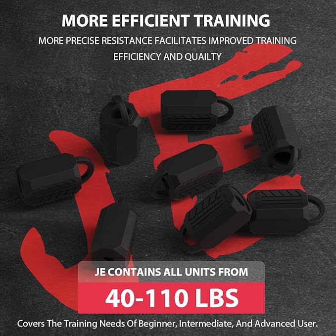 JE Jaw Exerciser for Men and Women, 40-110 LBS, 8 Resistance Levels, Silicone Jawline Exercise Tablets, Slims and Tone The Face,16 Count (1 Pack)