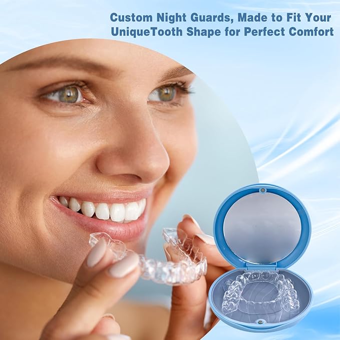 Custom Night Guard for Bruxism, Teeth Grinding & Clenching, Comfortable & BPA-Free Mouthguard, Includes Case & Easy-to-Use Mold Kit, Relieves Jaw Tension & Protects Teeth