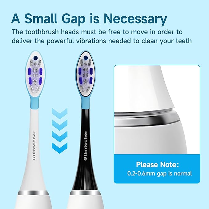 Electric Toothbrush Heads for Philips Sonicare Replacement Heads, 8 Pack Adults Kids 7+ Sonicare Toothbrush Replacement Brush Heads Philips Sonicare Sensitive Replacement Heads C2 C3 G2 G3 A3, White
