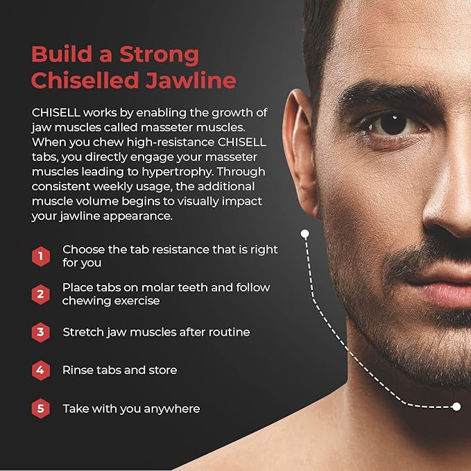 CHISELL Original Jaw Exerciser, Beginner to Advanced Jawline Shaper, Facial Exercise Cubes for Toned Face, Jawline Sculptor for Slim Jaw, Mouth Exerciser for Jawline, Craving & Stress Reducers