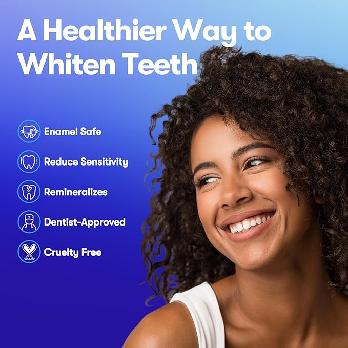 MySmile Teeth Whitening Strips, Hydroxyapatite-Infuse White Strips, Non-Sensitive Teeth Whitening with Soothing Natural Ingredients, Enamel-Safe, Residue-Free, Non-Slip, 21 Treatments Kit (42 Count)