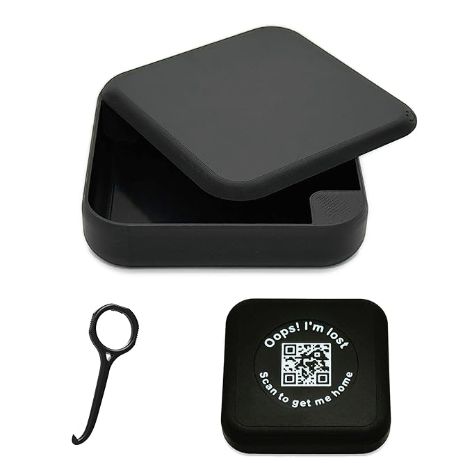 Kasse Invisalign Case by nCase | Modern Aligner & Retainer Case with QR Code Recovery | Magnetic Twist Open | 3D Printed in the USA | Secure Travel Design | Includes Invisalign Remover Tool | Black