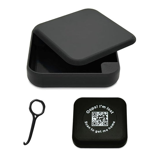 Kasse Invisalign Case by nCase | Modern Aligner & Retainer Case with QR Code Recovery | Magnetic Twist Open | 3D Printed in the USA | Secure Travel Design | Includes Invisalign Remover Tool | Black