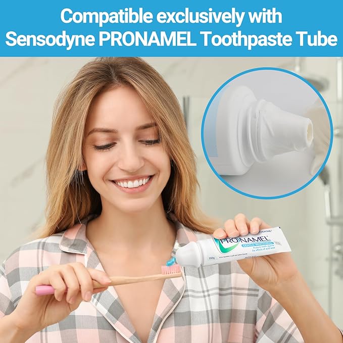 Self-Closing XXL Toothpaste Caps 3-Pack White, Sensodyne Pronamel Compatible by Tilcare - No Waste Cap Dispensers for Easy Use - Mess-Free Toothpaste Lids - Food Grade Silicone & BPA-Free Toppers