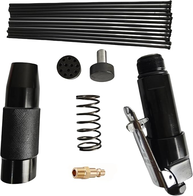 Compact Air Needle Scaler - Mini Pneumatic Tool for Rust, Paint & Welding Residue Removal on Metal Cleaning