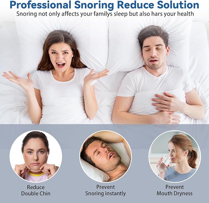 Chin Strap for CPAP Users,Chin Strap for Snoring,Adjustable & Breathable Anti Snoring Chin Strap for Sleeping, Jaw Strap for Sleeping Close Mouth, Anti Snoring Devices, (Black/M)