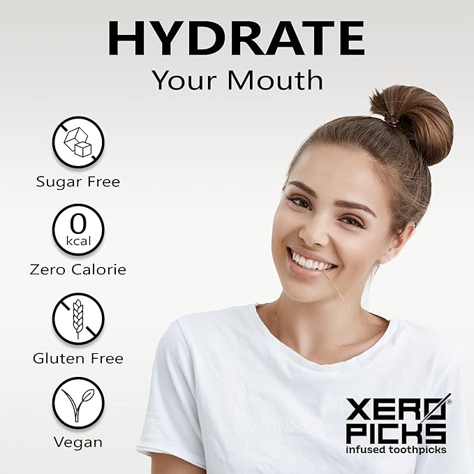 Xero Picks Dry Mouth - Flavor Infused Toothpicks for Long-Lasting Fresh Breath and Dry Mouth Prevention - 60 Picks - 3 Pack - Fruit Variety - Strawberry, Cherry, Grape