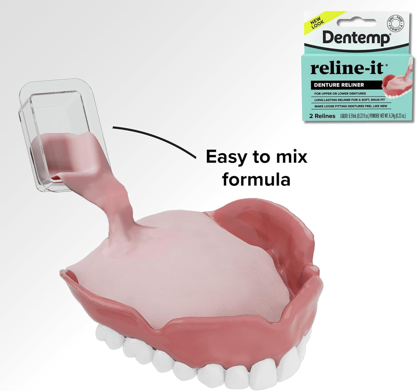 Dentemp Repair-it Denture Repair Kit & Reline-it Denture Reliner - Denture Kit (Multi-Pack) - Refit and Tighten Dentures for Both Upper & Lower Denture - Repair Broken Dentures & Loose Teeth