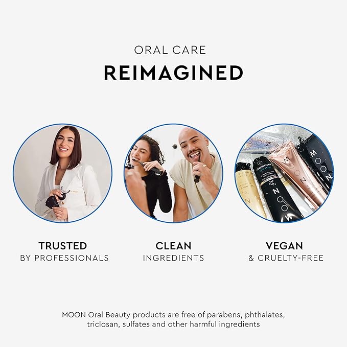 MOON x Sprinkles Toothbrush - Rechargeable Electric Toothbrush for Adults & Teens - 5 Sonic Cleaning Modes - Includes 2 Brush Heads & Travel Case - Cordless with Industry-Leading 6 Week Charge