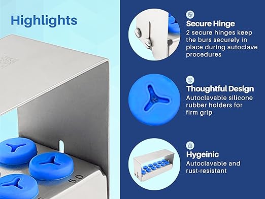 ARTMAN INSTRUMENTS Implant Drill Organizer – Bur Block Rack Holder Stand for Sterilization, Autoclavable Dental & Surgical Bur Holder, Durable Stainless Steel for Efficient Storage